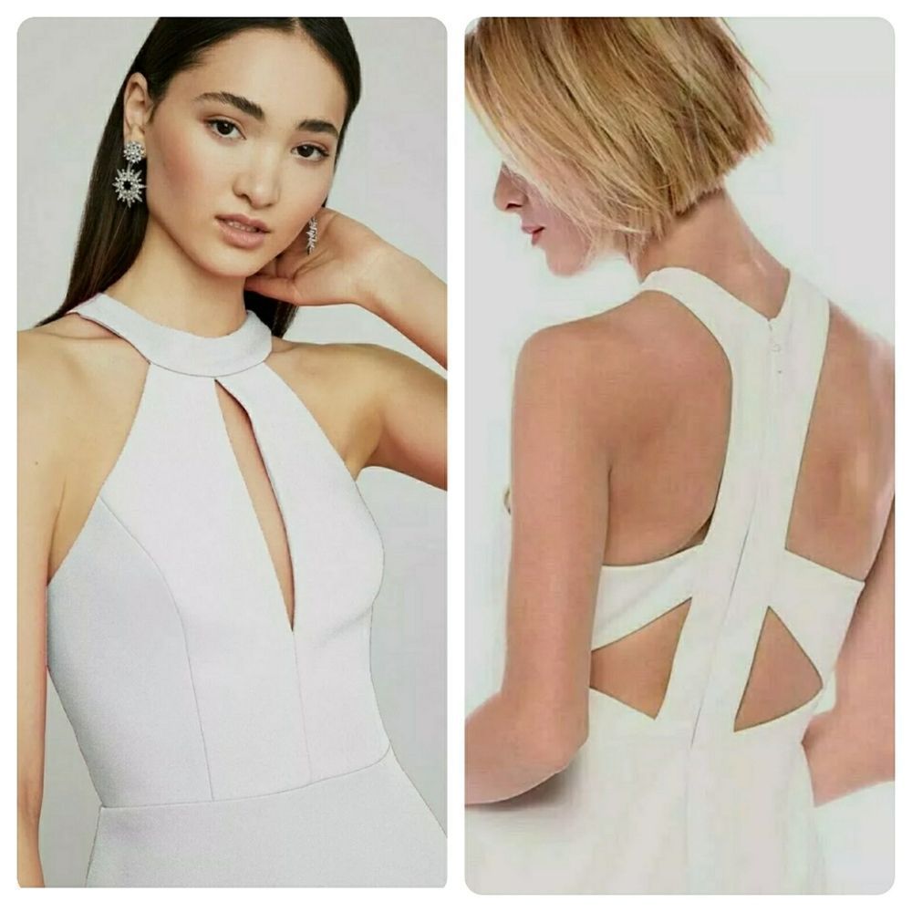 BCBGMaxAzria Racerback Cutout  Halter Gown - Picture 12 of 12